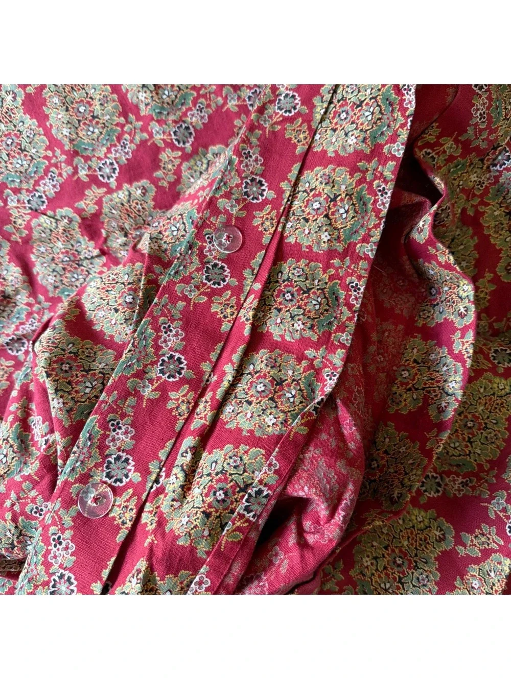 RARE Pottery Barn Greta Bhotah Duvet Cover Red Queen 2 Standard Shams Floral 3pc